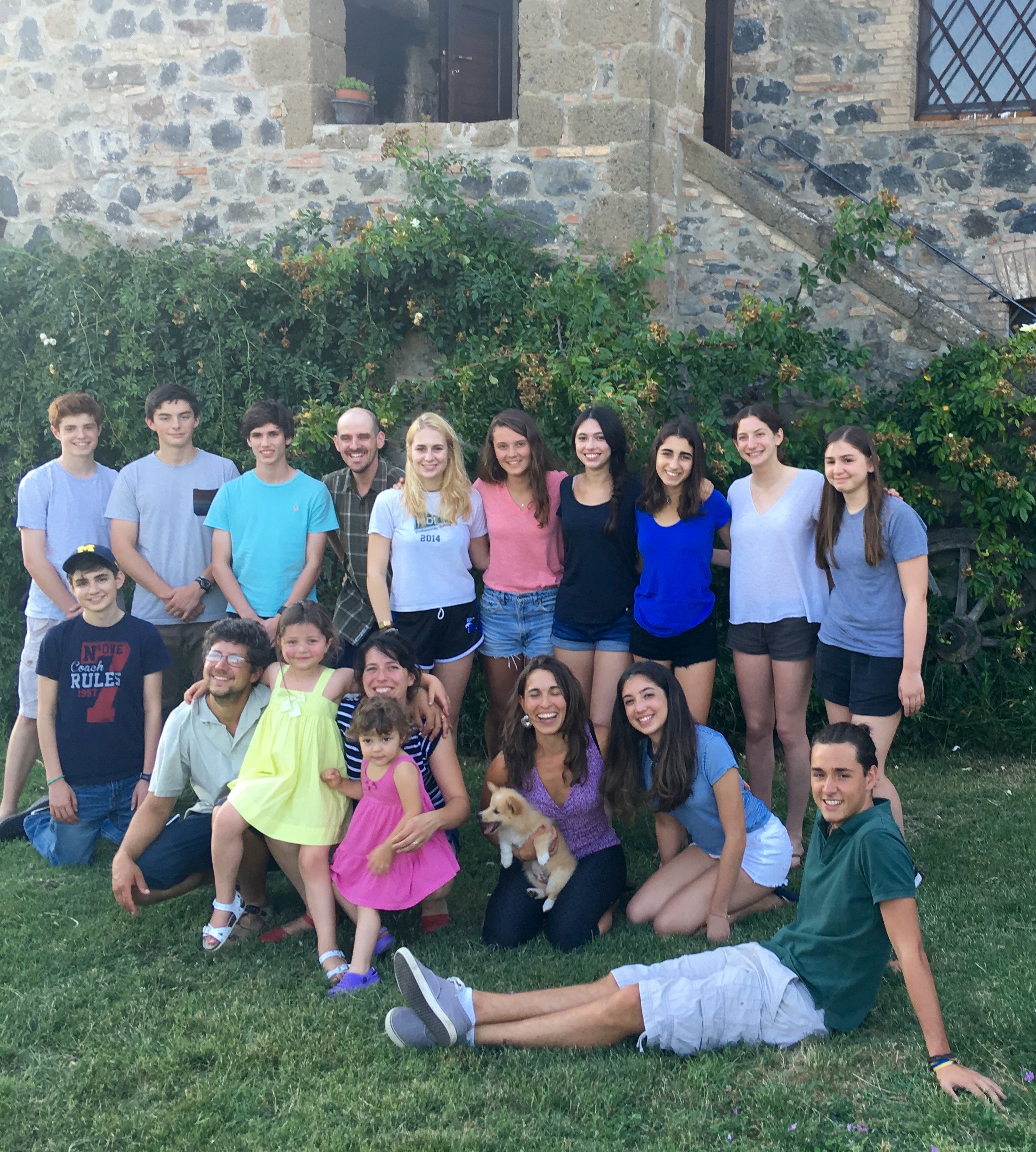 Finally all together at the farm with our Italian hosts!