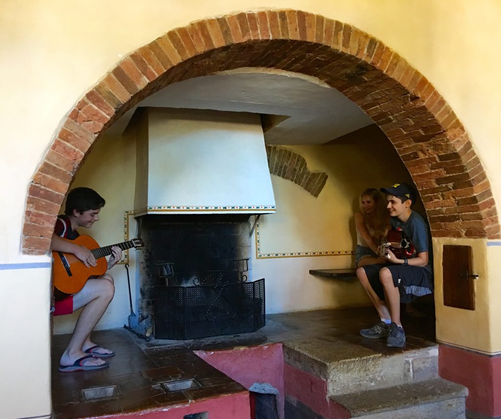 Enjoying the cooler spaces inside of the villa.