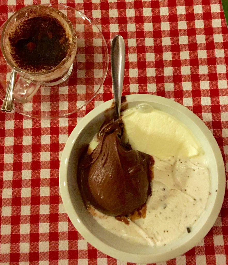 Three Fresh Gelatos and Tiramisu