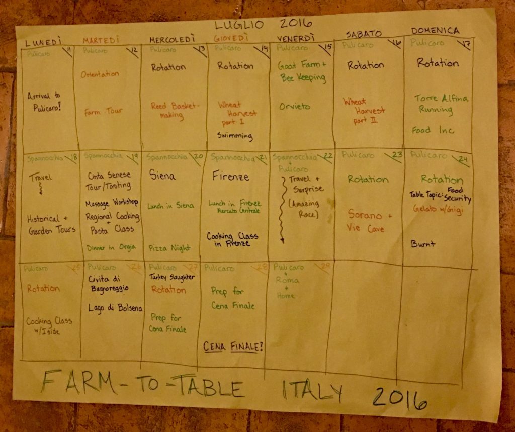 Farm-to-Table Italy 2016 Calendar